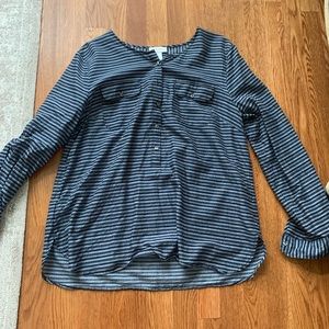 LOFT light button down navy blouse